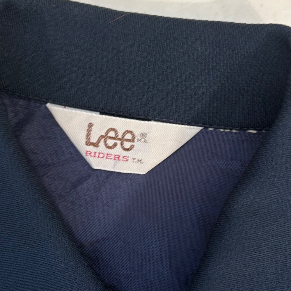 Vintage 70s Lee Riders Men's Navy Blue Western Pearl Snap Shirt Jacket Shacket - Picture 4 of 6